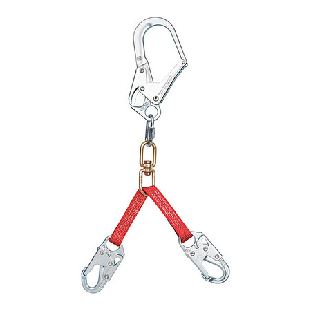 3M PROTECTA Positioning Lanyard, 2 ft., Red 1351001