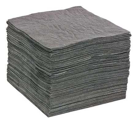 Spilltech Absorbent Pad, 28 gal, 15 in x 19 in, Universal, Gray, Polypropylene GPF200S