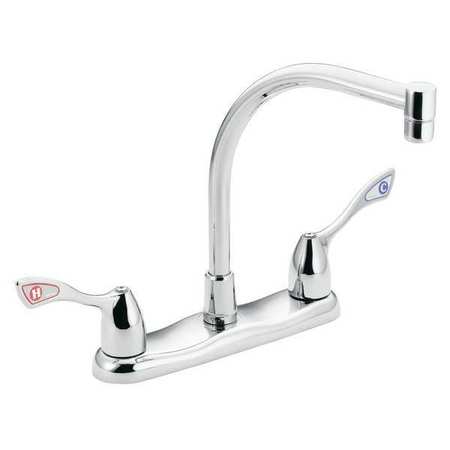 MOEN COMMERCIAL Manual, 8" Mount, 3 Hole Straight Kitchen Faucet 8799