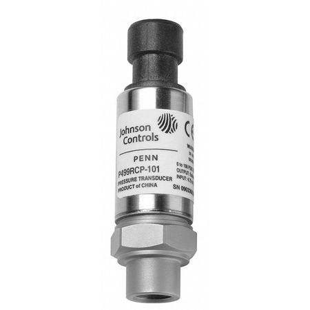 JOHNSON CONTROLS Pressure Transducer, 0 to 100 PSI P499RCP-101C