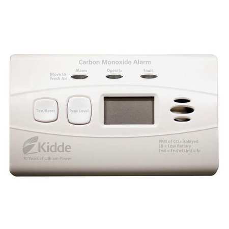KIDDE Carbon Monoxide Alarm, Electrochemical Sensor, 85 dB @ 10 ft Audible Alert, Sealed Lithium Ion C3010-D