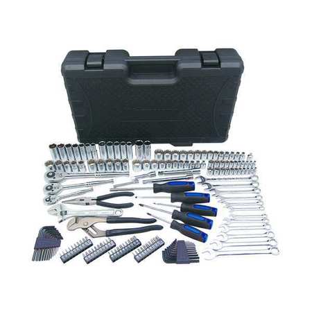 Westward 170 pc Master Tool Set, Metric/SAE, Includes Driver, Bits Pliers, Wrenches 40JD53