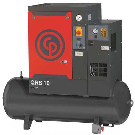 CHICAGO PNEUMATIC Rotary Screw Air Compressor w/Air Dryer QRS 10 HPD