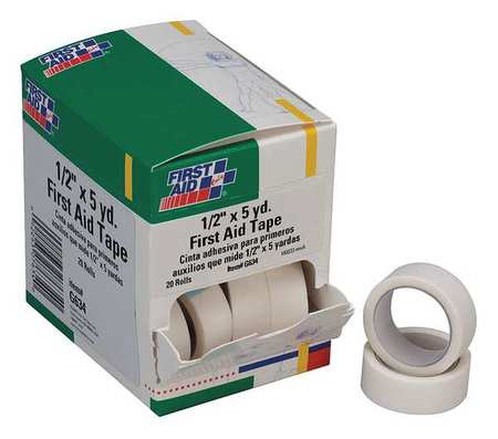 First Aid Only First Aid Tape, White, 1/2 in. W, 5 in. L 40JH07