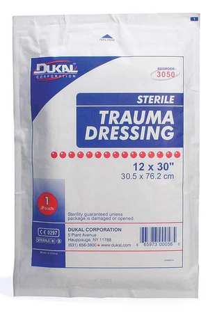 FIRST AID ONLY Multi-Trauma Dressing, White, 12in. W, PK50 M240
