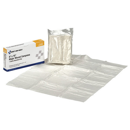 First Aid Only Trauma Pad, Sterile, White, 8 in. W, PK24 3-008