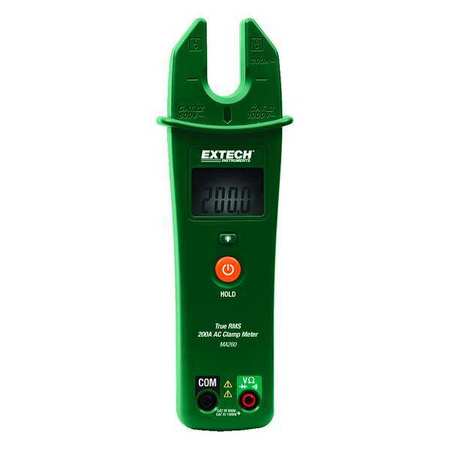 EXTECH Clamp Meter, Backlit LCD, 200 A, 0.6 in (15 mm) Jaw Capacity, Cat IV 600V Safety Rating MA260