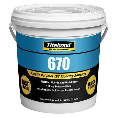Titebond Floor Adhesive, 670 Series, Tan, 1 gal, Pail 9246