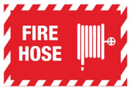 ZING Sign, Fire Hose, 7X10", Adhesive 1894S