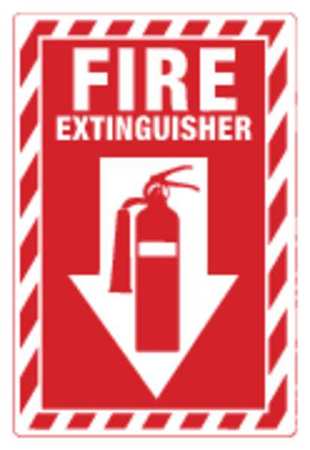 ZING Sign, Fire EXtinguisher, 10X7", Aluminum 1887A