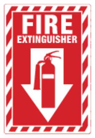 ZING Sign, Fire EXtinguisher, 14X10", Adhesive 2887S