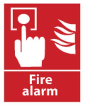 ZING Sign, Fire Alarm, 14X10", Aluminum 2904A