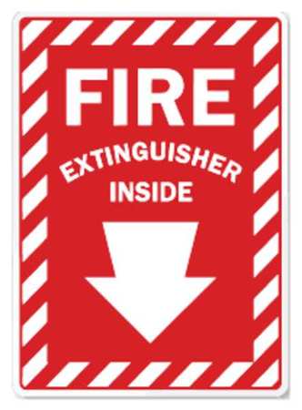 ZING Sign, Fire EXtinguisher Inside, 10X7", AL, Width: 7" 1889A