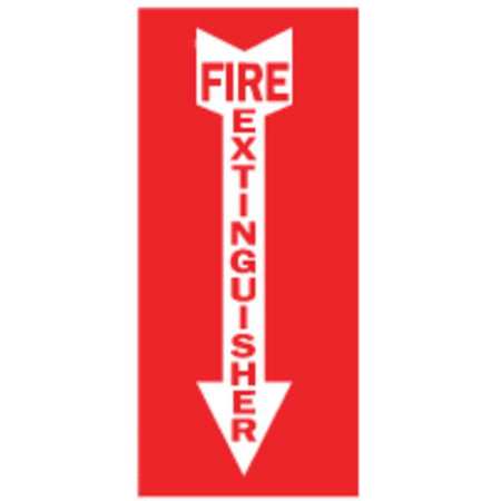 ZING Sign, Fire EXtinguisher, Arrow, 14X3.25" 1885
