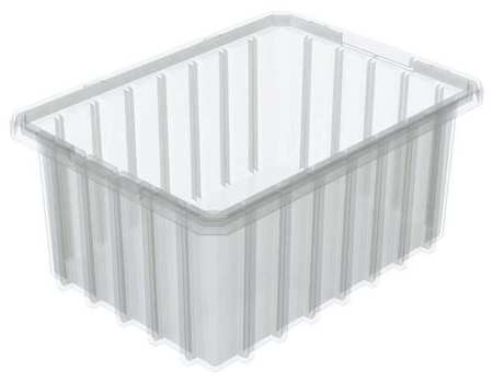 Akro-Mils Divider Box, Clear, Industrial Grade Polymer, 10 7/8 in L, 8 1/4 in W, 5 in H 33105SCLAR