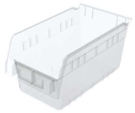 AKRO-MILS 30 lb Shelf Storage Bin, Plastic, 6 5/8 in W, 6 in H, Clear, 11 5/8 in L 30090SCLAR