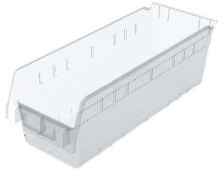 Akro-Mils 35 lb Shelf Storage Bin, Plastic, 6 5/8 in W, 6 in H, Clear, 17 7/8 in L 30098SCLAR