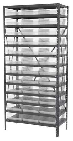 AKRO-MILS Steel Bin Shelving, 36 in W x 79 in H x 18 in D, 13 Shelves, Clear AS1879178SC