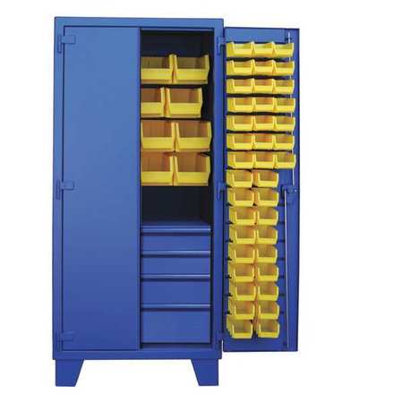 GREENE MANUFACTURING Super Duty Bin Cabinet, 36 in W, 72 in H, 24" D, 110 Bins EX-3624-BS4D-72