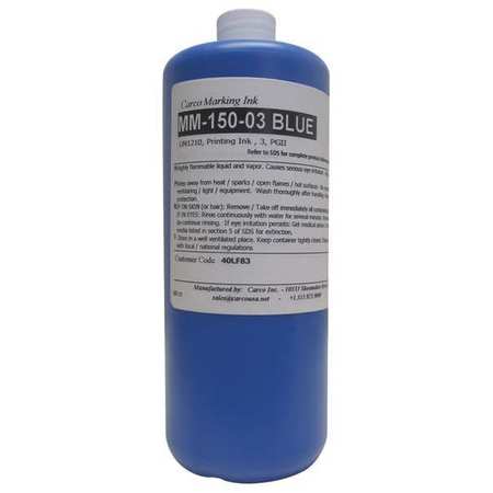 CARCO Marking Ink, Pigment, Blue, 30 to 60 sec MM-150-03 BLUE