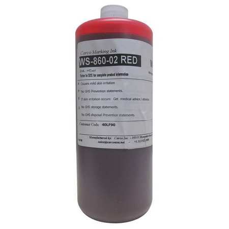 CARCO Marking Ink, Dye Type, Red, qt., 5 to 15 min WS-860-02 RED