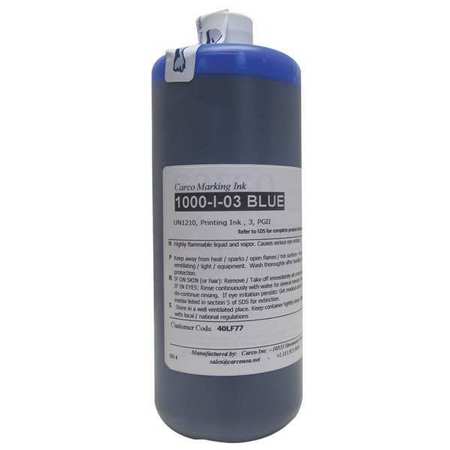 CARCO Marking Ink, Dye Type, Blue, 30 to 60 sec. 1000-I-03 BLUE