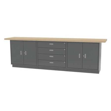 GREENE MANUFACTURING Cabinet Bench, Butcher Block, 120" W, 24" D CBL-120-21-M