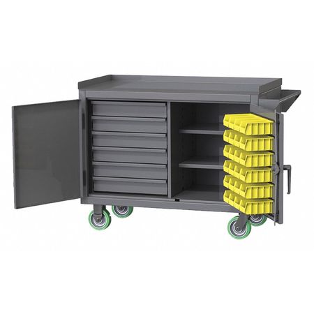 GREENE MANUFACTURING Mobile Cabinet Bench, Steel, 36" W, 24" D EXM-650-36