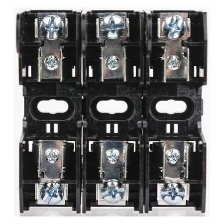 EATON BUSSMANN Open Fuse Block, H; K5 UL Class, 3 Poles, 0 to 30A Amp Range, 250V AC/DC Volt Rating HM25030-3SR