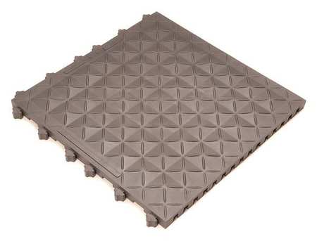 ERGO ADVANTAGE SAFE-FLEX Interlocking Antifatigue Mat Tile, PVC, 18 in Long x 18 in Wide, 1 in Thick, 10 PK A1-GRY