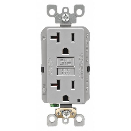 LEVITON GFI Receptacle GFNT2-GY