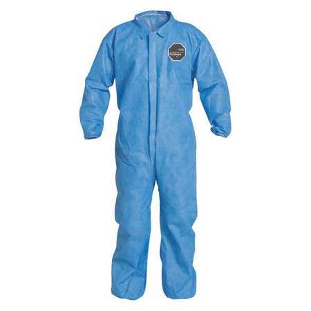 Dupont Collared Disposable Coverall, 25 PK, Blue, SMS, Zipper PB125SBULG002500