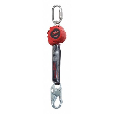 3M PROTECTA Rebel Self Retracting Lifeline, 310 lb Capacity, Steel Snap Hook and Carabiner, 6 ft Web, Red/Black 3100403