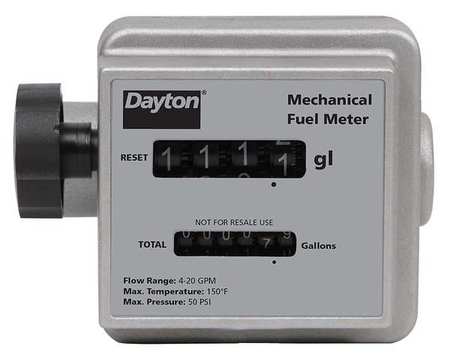 DAYTON Flowmeter, Mechanical, 1 In, 4 to 20 gpm 40M287