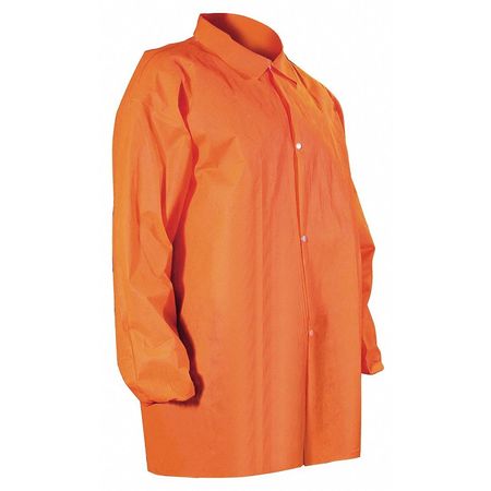 CELLUCAP Disposable Lab Coat, Orange, L, PK30 6509ORL