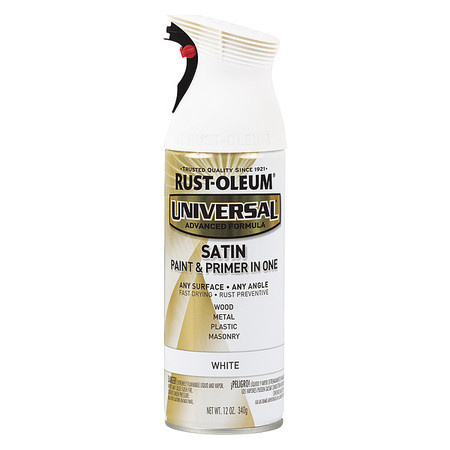 Rust-Oleum Spray Paint, White, Satin, 12 oz 245210