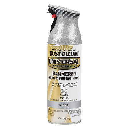 Rust-Oleum Spray Paint, Silver, Hammered, 12 oz 245219