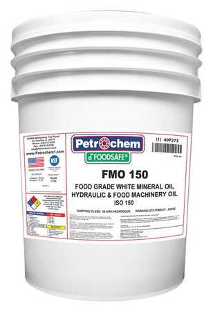 PETROCHEM 5 gal Gear Oil Pail 150 ISO Viscosity, 40 SAE, White FOODSAFE FMO 150-005