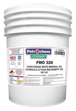 PETROCHEM 5 gal Gear Oil Pail 320 ISO Viscosity, 60 SAE, White FOODSAFE FMO 320-005