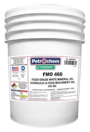 PETROCHEM 5 gal Gear Oil Pail 460 ISO Viscosity, Not Specified SAE, White FOODSAFE FMO 460-005