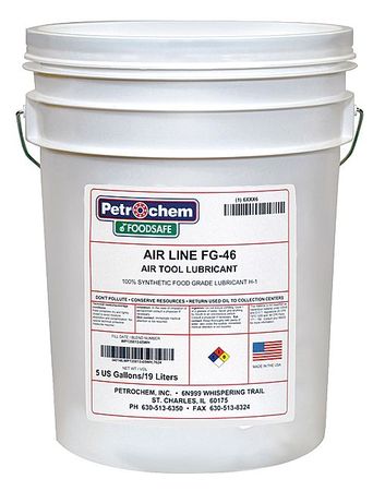 PETROCHEM Food Grade Synthetic Lubricant, 5 Gal. FOODSAFE AIRLINE TOOL FG-46-005