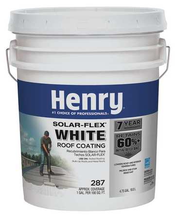 Henry Protective Roof Coating, 4.75 gal, Pail, White HE287GR018
