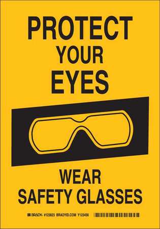 Safety Reminder Sign, 10 In Height, 7 In Width, Polyester, Rectangle, English