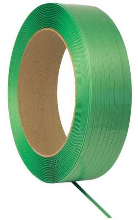 ZORO SELECT Plastic Strapping, HG, Green, 40 mil 40TP74