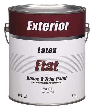 Pratt & Lambert Exterior Paint, Flat, Latex Base, 1 gal Z45W00850-16