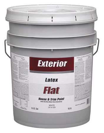 Pratt & Lambert Exterior Paint, Flat, Latex Base, 5 gal Z45W00850-20