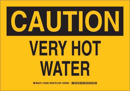 BRADY Caution Sign, 7 in H, 10 in W, Polyester, Rectangle, English, 126068 126068