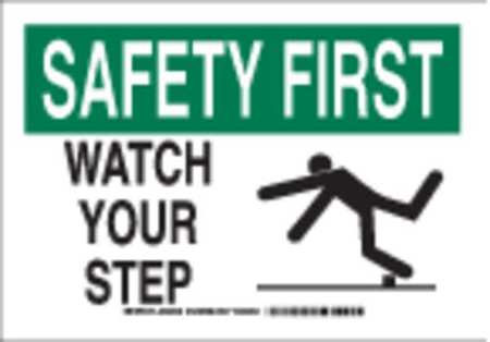 BRADY Personal Protection Sign, 7 in Height, 10 in Width, Polyester, Rectangle, English 129128