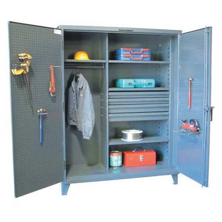 STRONG HOLD 12 ga. ga. Steel Storage Cabinet, 60 in W, 78 in H, Stationary 56-W-244-4DB