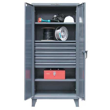 STRONG HOLD 12 ga. ga. Steel Storage Cabinet, 36 in W, 78 in H, Stationary 36-243-5DB